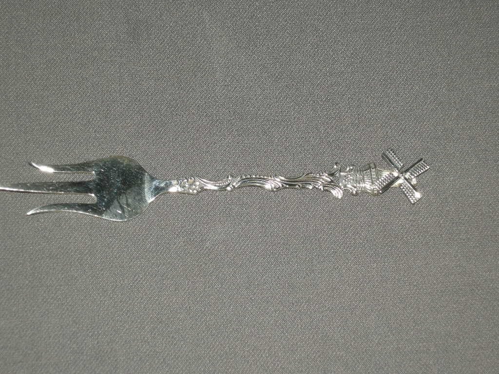 Gero verzilverd cakevork met molen  wieken kunnen draaien, Antiek en Kunst, Ophalen of Verzenden
