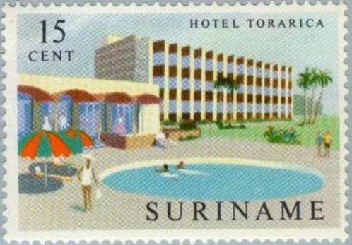 Suriname 1962 - nvph 387 - Opening nieuwe hotels -pl, Verzenden