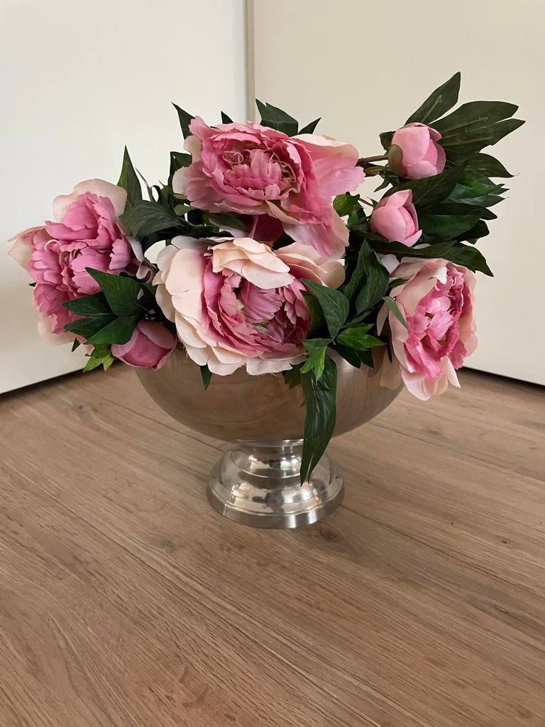 Boeket zijden pioenrozen - zijden bloemen - decoratie, Ophalen, Binnen, Roze, Zijde