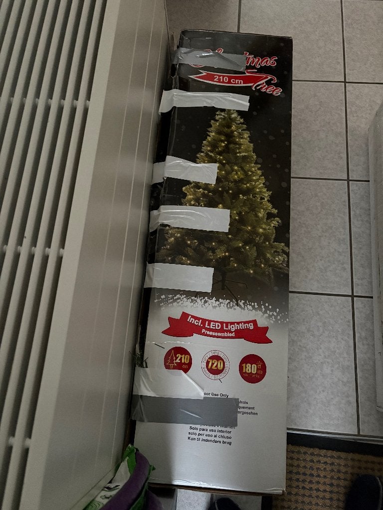 Kunstkerstboom met verlichting, Ophalen, Gebruikt