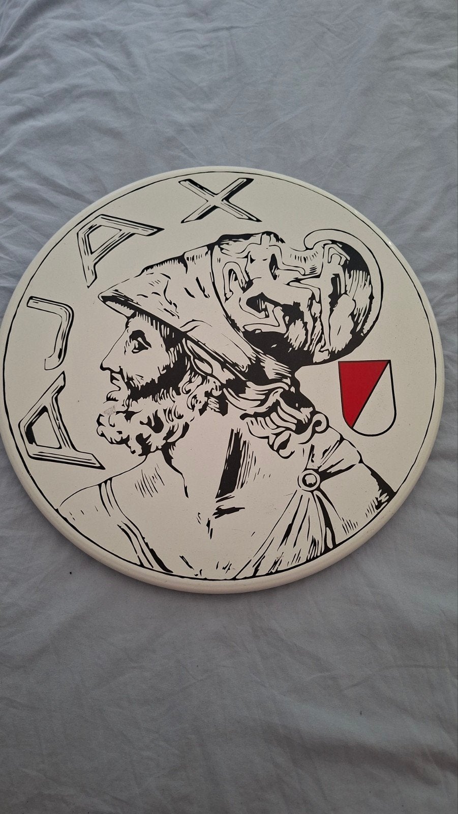 Vintage Ajax Amsterdam emaille wandbord – klassiek logo, Ophalen of Verzenden