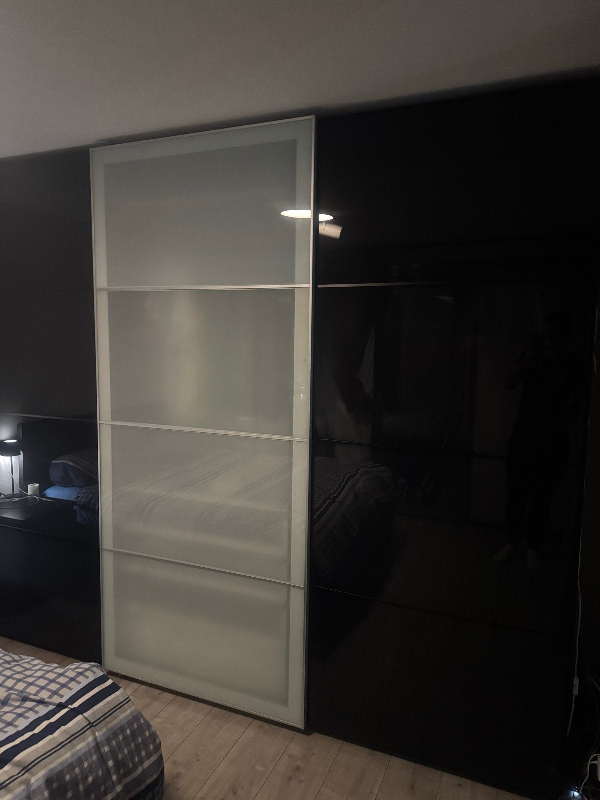 IKEA Pax Schuifdeur 100x237 wit melkglas of zwartglas, Ophalen, Gebruikt, 200 cm of meer, 50 tot 100 cm