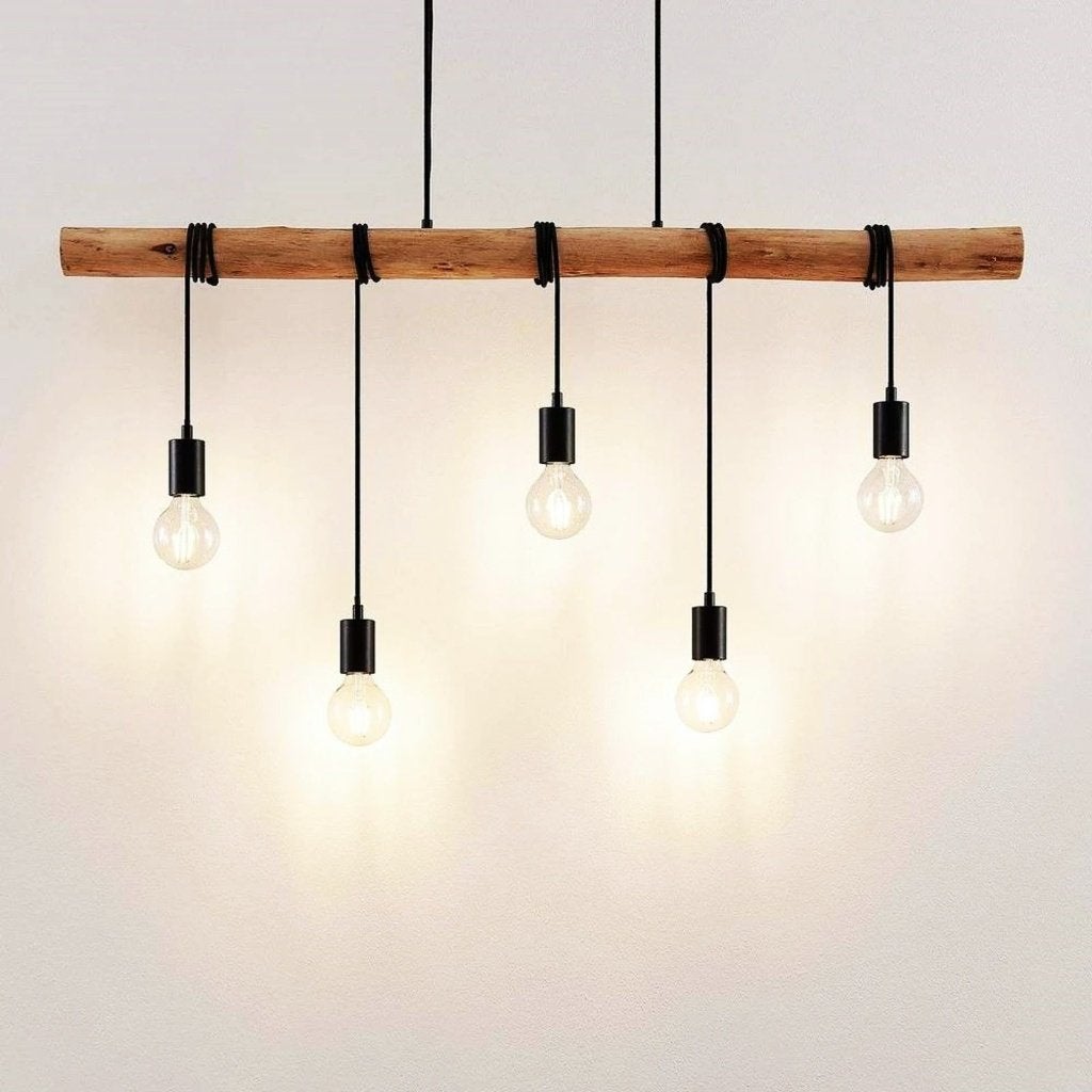 Bamboe hanglamp Industrieel, Huis en Inrichting, Ophalen, E27 (groot), Zo goed als nieuw, Industrieel