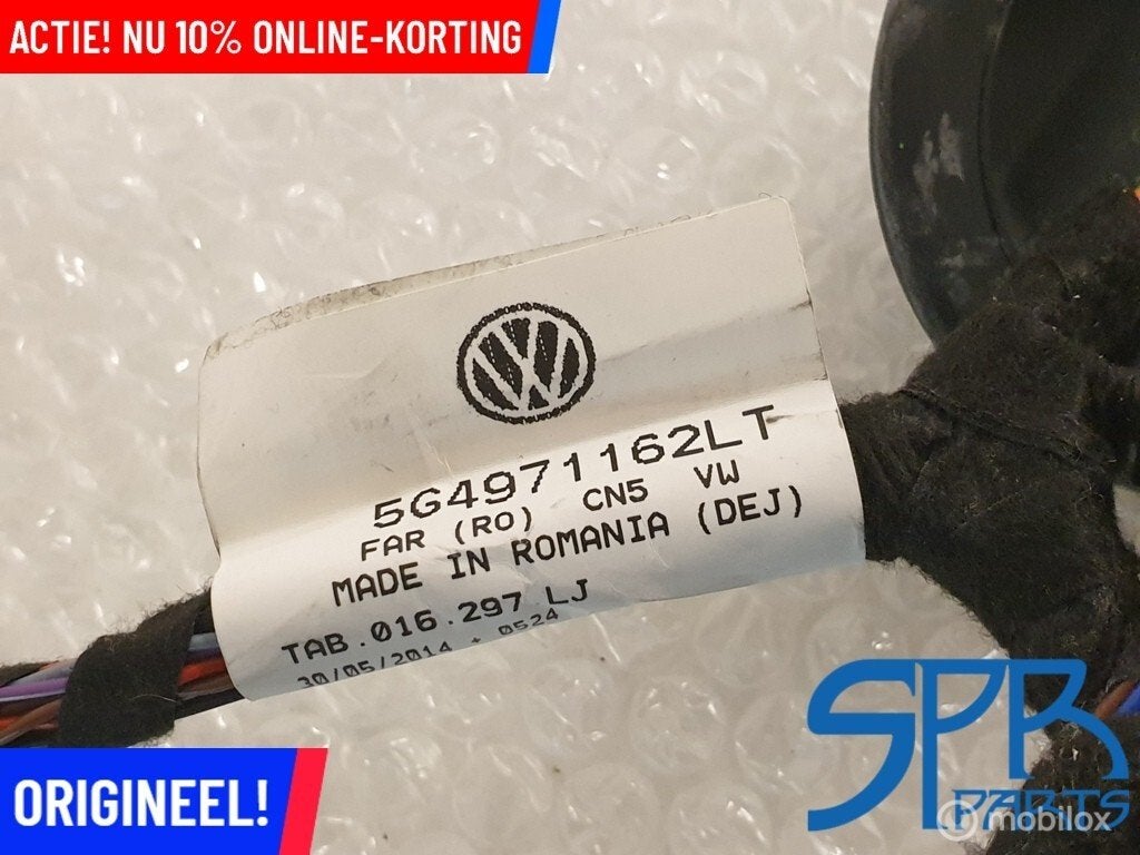 GOLF 7 RECHTSVOOR DEUR PORTIER KABEL Kabelboom 5G4971162LT, Gebruikt, Volkswagen, Ophalen of Verzenden, Volkswagen