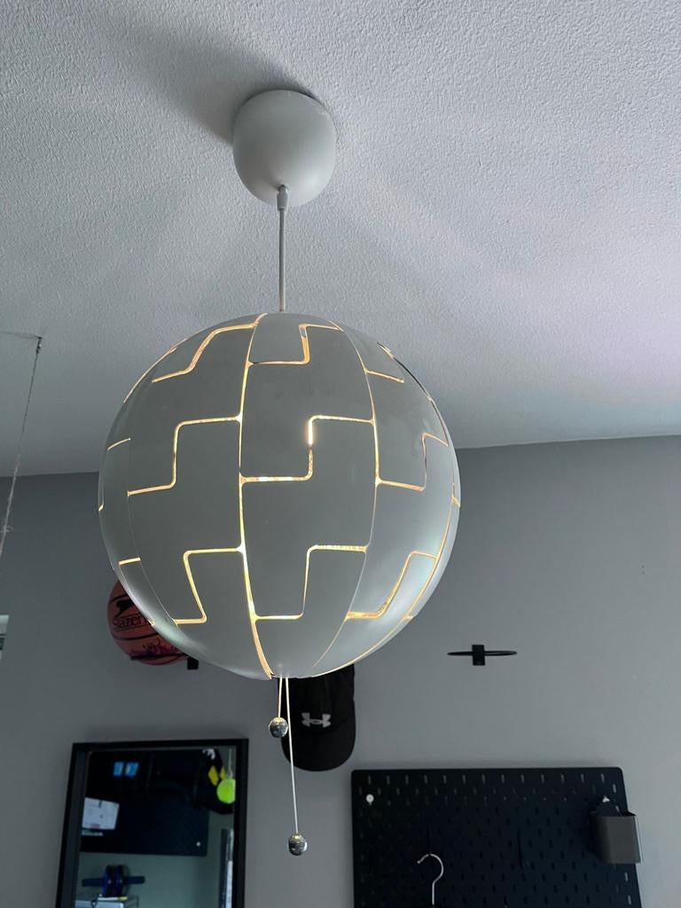 IKEA PS 2014 Hanglamp - Wit/Zilver, uitschuifbaar, Huis en Inrichting, Lampen | Hanglampen, Ophalen, Gebruikt, Metaal, Modern, Scandinavisch