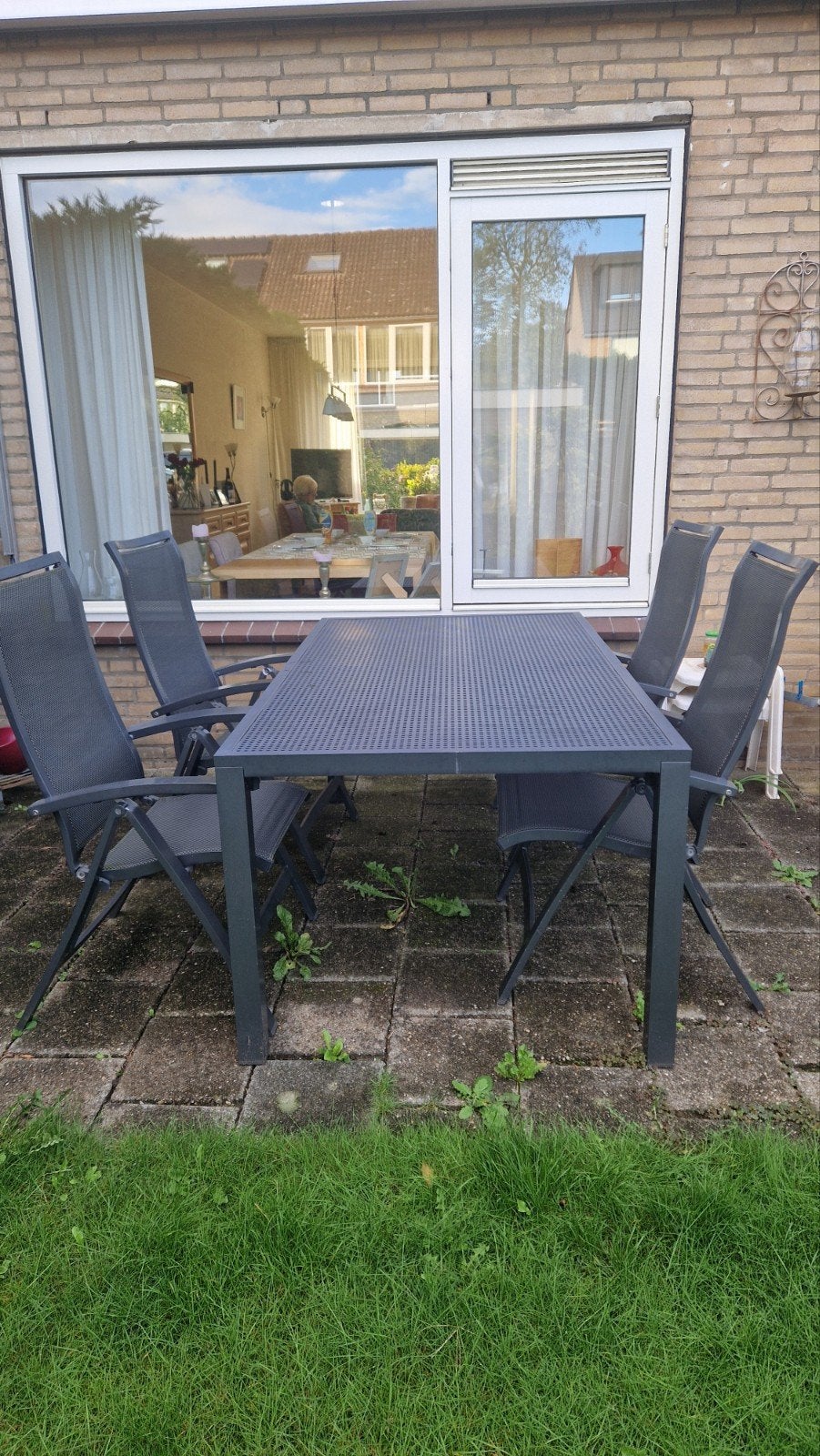 Wegens verhuizing. Mag weg voor elk aannemelijk bod. Mooie B, Tuin en Terras, Ophalen, 4 zitplaatsen, Aluminium, Zo goed als nieuw