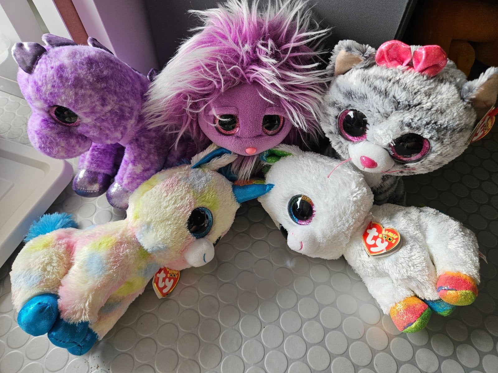 Leuke Ty knuffels: Eenhoorns, kat en meer!, Paars, Eenhoorn, Ophalen of Verzenden, Klein (minder dan 20 cm)