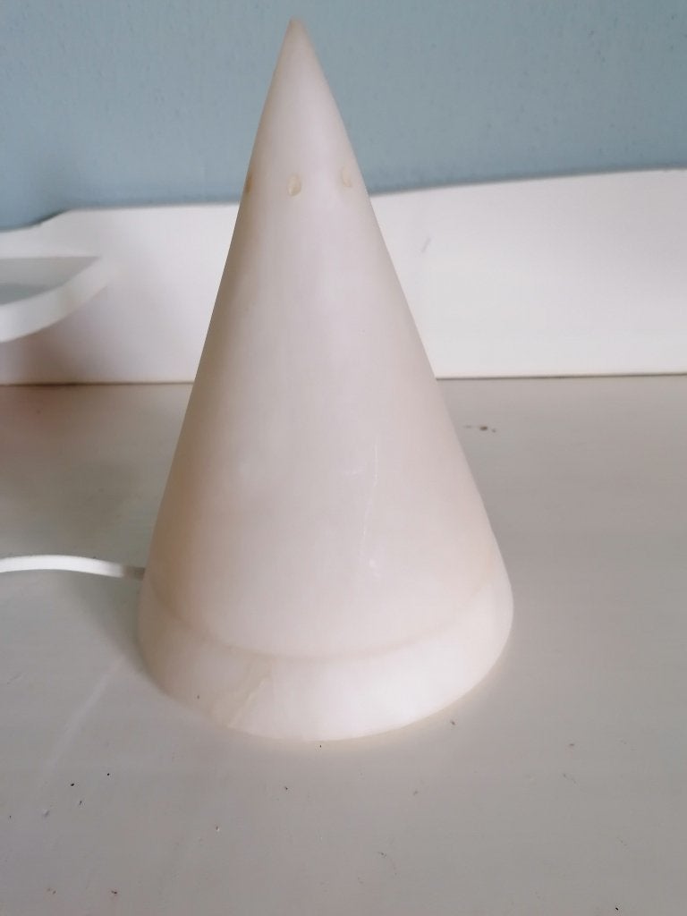 vintage natuursteen lamp piramide, Huis en Inrichting, Lampen | Tafellampen, Ophalen of Verzenden, Gebruikt, Vintage, Minder dan 50 cm
