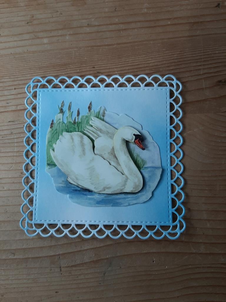 Stans kaart opleg met 3d plaatje zwaan, Hobby en Vrije tijd, Kaarten | Zelf maken, Ophalen of Verzenden, Nieuw, Overige thema's