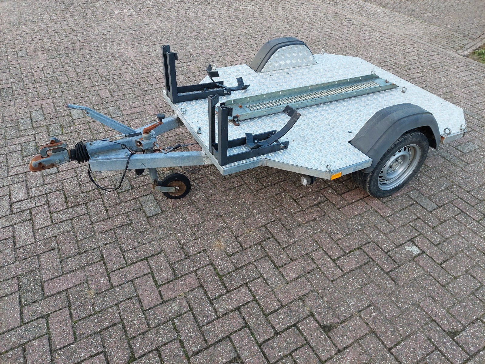 Robuuste motortrailer geschikt voor 2 motoren, Ophalen, Gebruikt