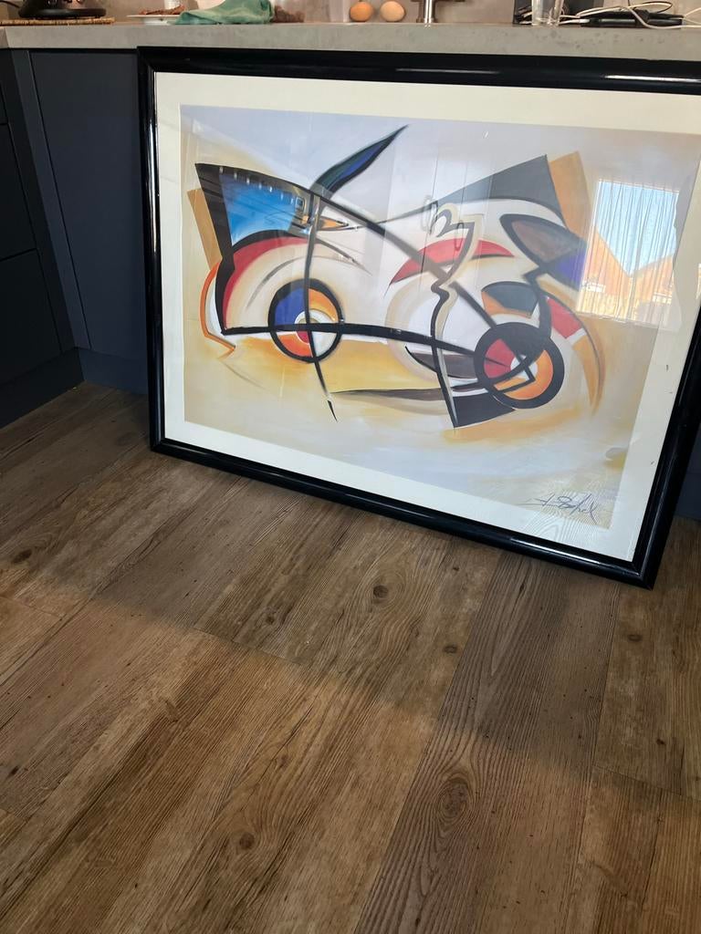 Alfred Gockel 'Space Car' Giclée Print op Canvas 110x80cm, Ophalen