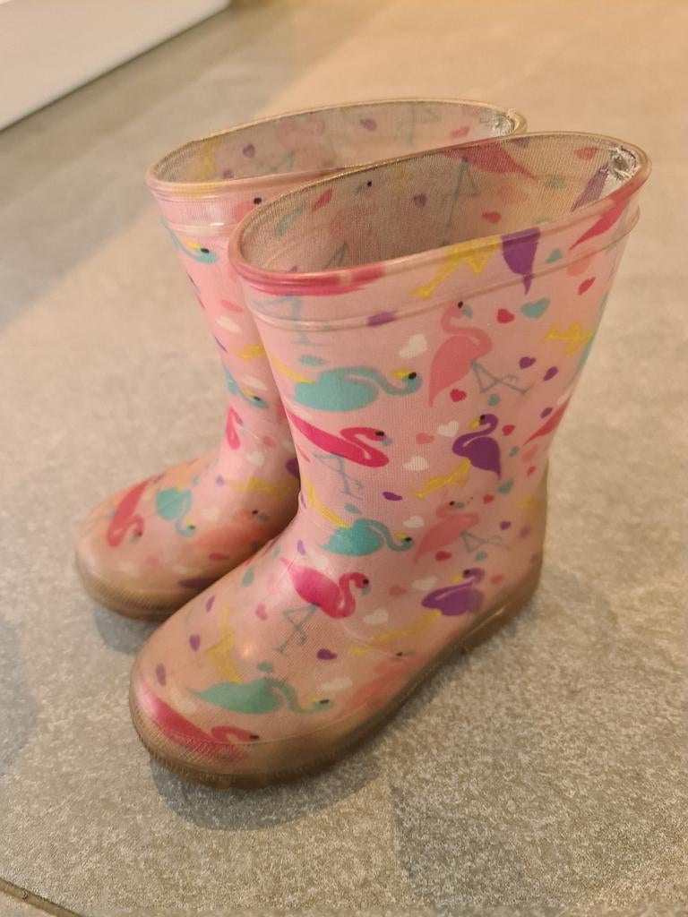 Roze kinder laarzen met flamingo maat 25 in goede staat., Gebruikt, Meisje, Ophalen of Verzenden, Laarzen