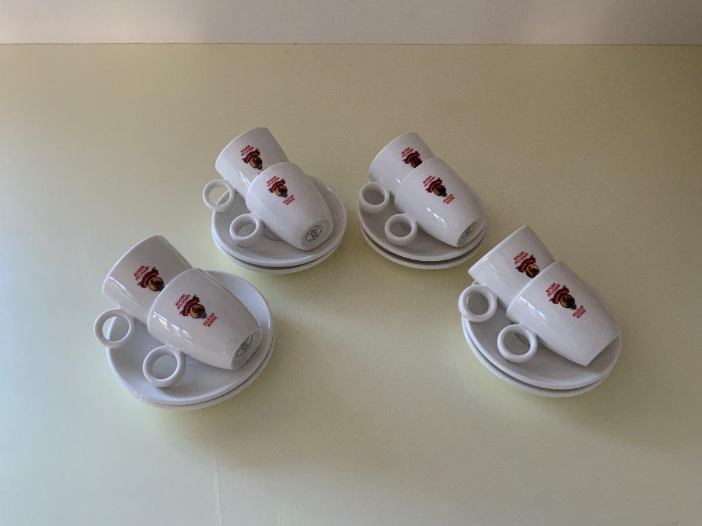 Roode Pelikaan Koffieservies 8 Espresso kop en schotels, Ophalen of Verzenden