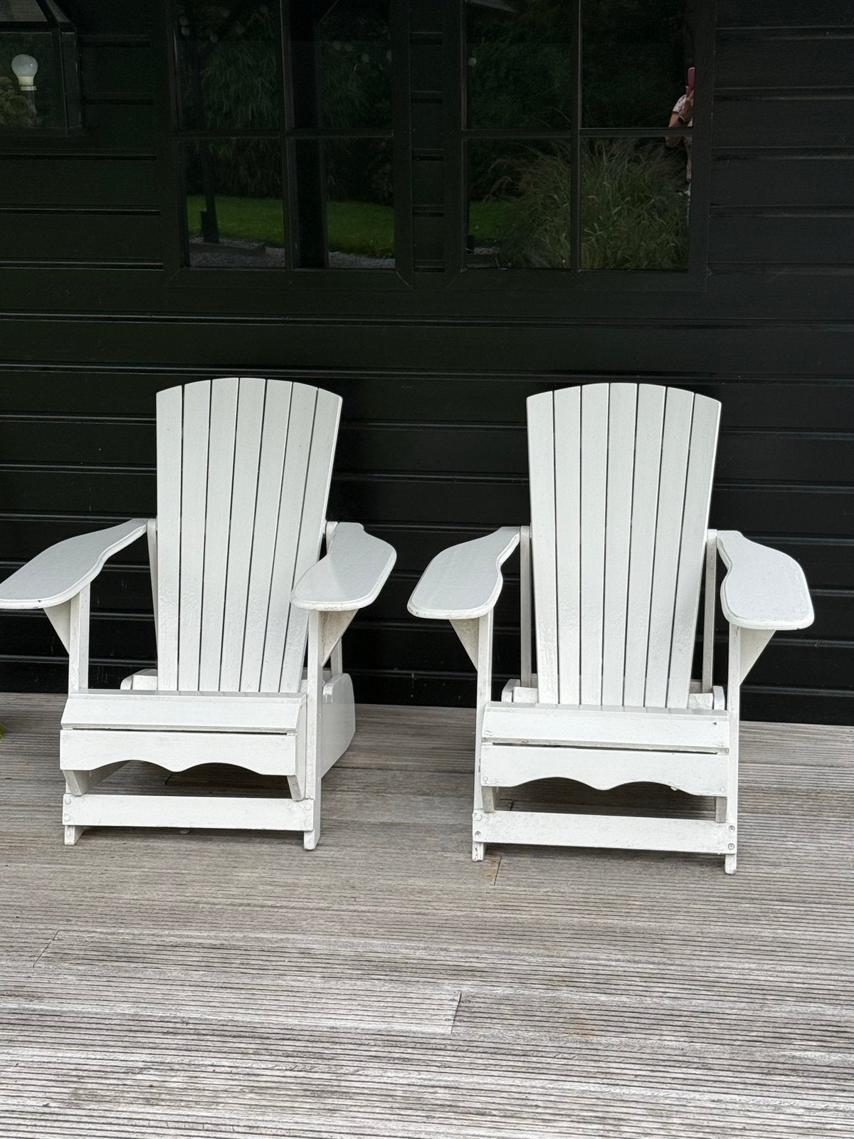 Beachchair, Luxe witte houten strandstoel, Ophalen, Zo goed als nieuw, Hout