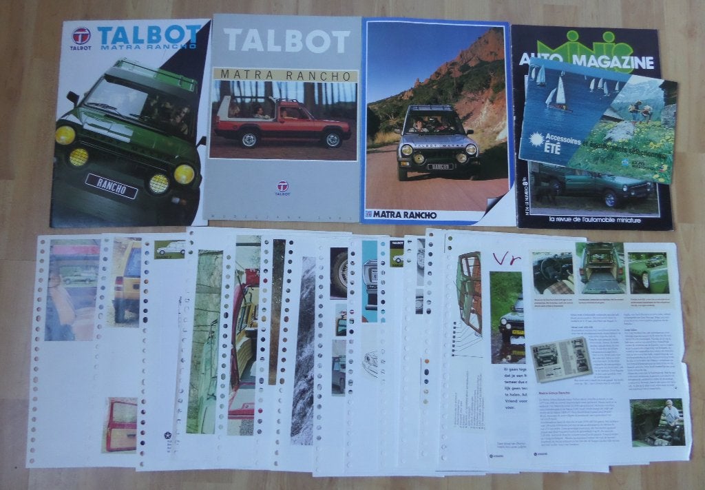 VINTAGE SIMCA TALBOT MATRA RANCHO VERZAMELING + MODELAUTO, Ophalen of Verzenden, Zo goed als nieuw, Overige merken