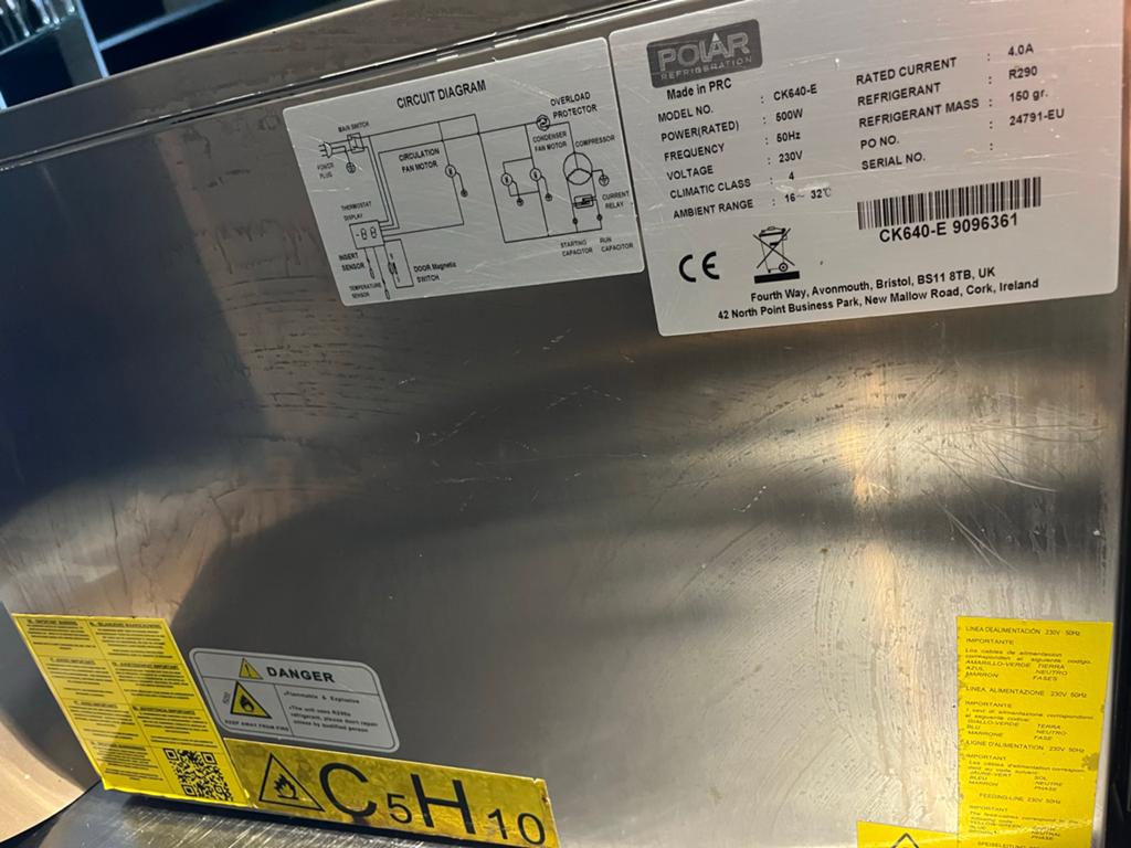 Polar Refrigeration CK640-E Koelkast/Vriezer, Witgoed en Apparatuur, Koelkasten en IJskasten, Gebruikt, 60 cm of meer, 100 tot 150 liter