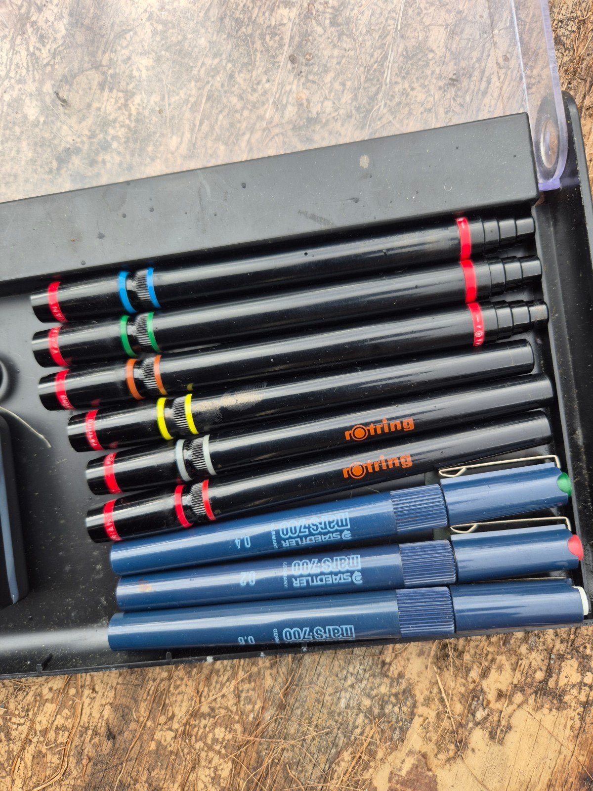 Rotring en Staedtler Mars 700 Tekenpennenset met Inkt, Ophalen, Gebruikt, Potlood of Stift