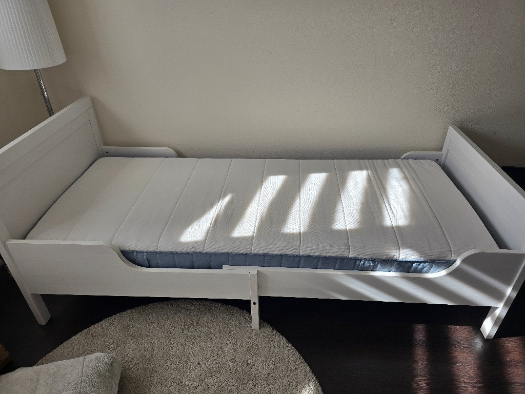 Kinderbett van IKEA, Ophalen, Eenpersoons, Wit, 80 cm