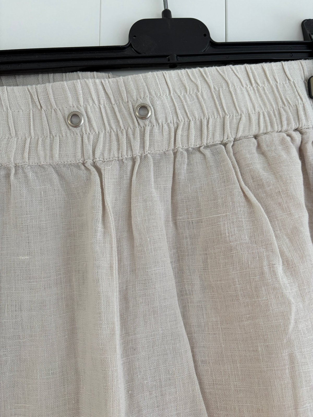 MbyM Linnen Broek Dames - Beige, Maat L, Beige, Maat 42/44 (L), Ophalen of Verzenden, Zo goed als nieuw