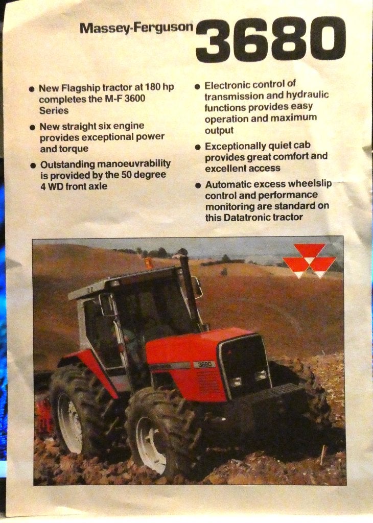 Flyer / Tractor / Massey Ferguson 3680, Boeken, Verzenden, Gelezen, Overige merken