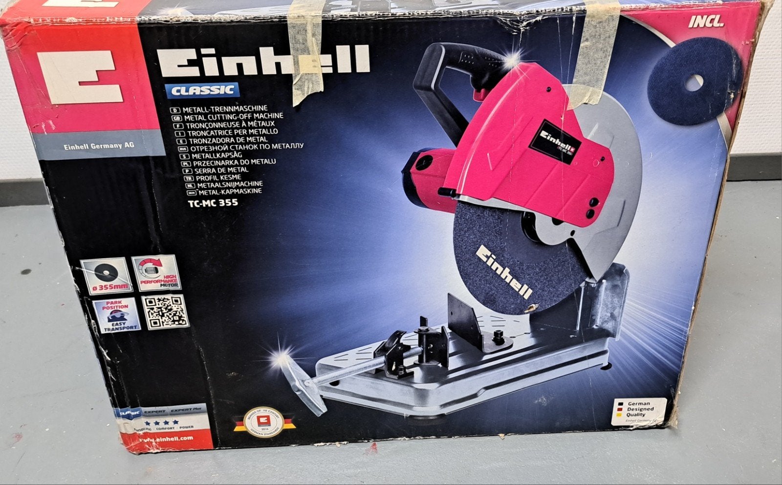 Einhell TC MC 355 Afkortzaag Metaal met 4 Extra Schijven, Ophalen, Gebruikt, 70 mm of meer, Einhell