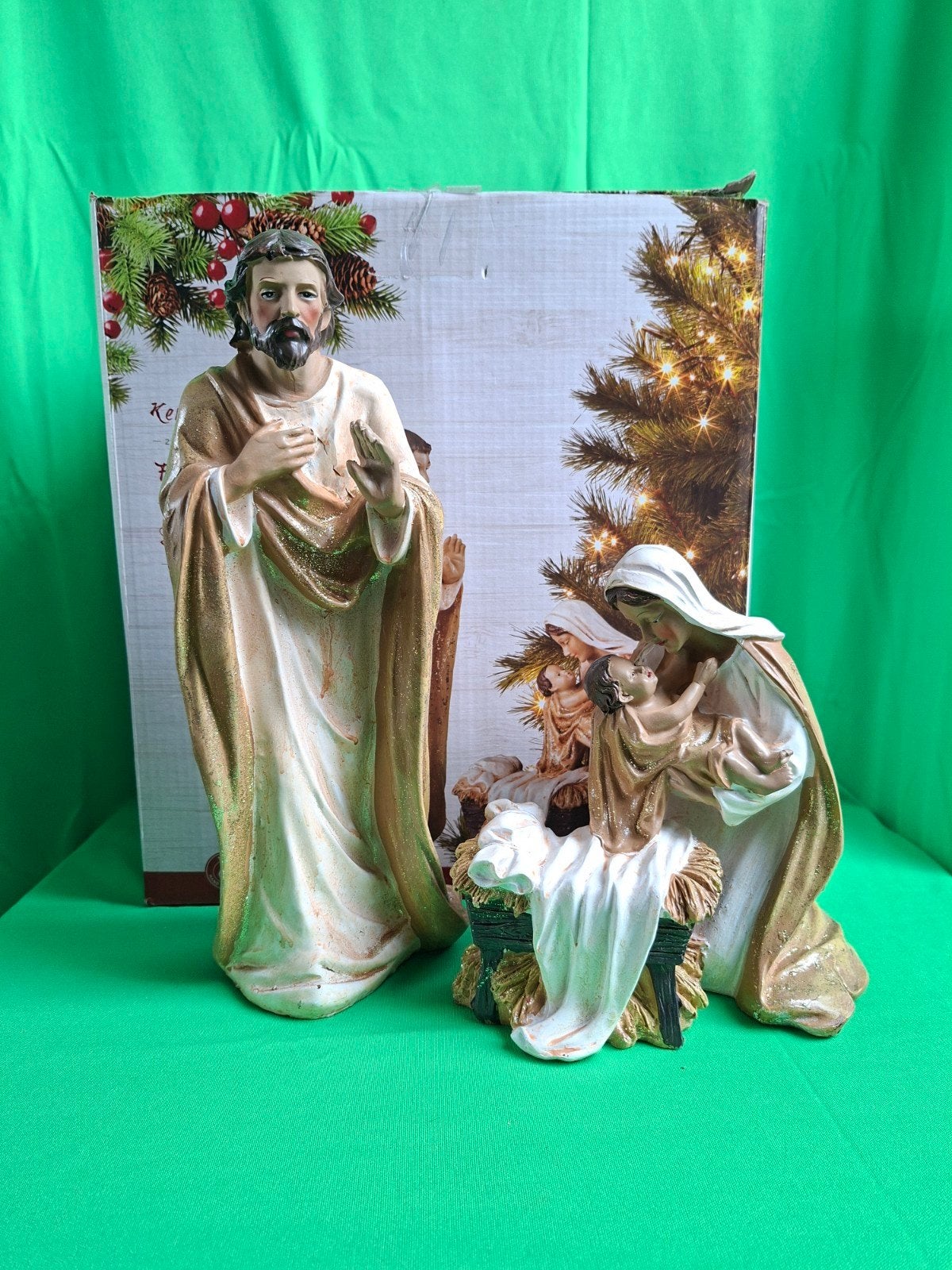 Kerststal Beeldenset: Jozef, Maria en Jezusbeeldje, Ophalen of Verzenden, Zo goed als nieuw