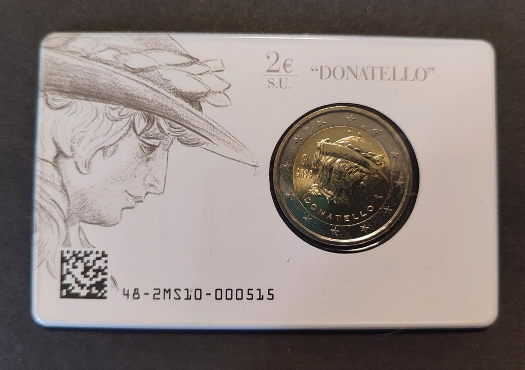 Italië 2 euro 2016 BU Donatello Coincard, Ophalen of Verzenden, Italië, 2 euro, Setje