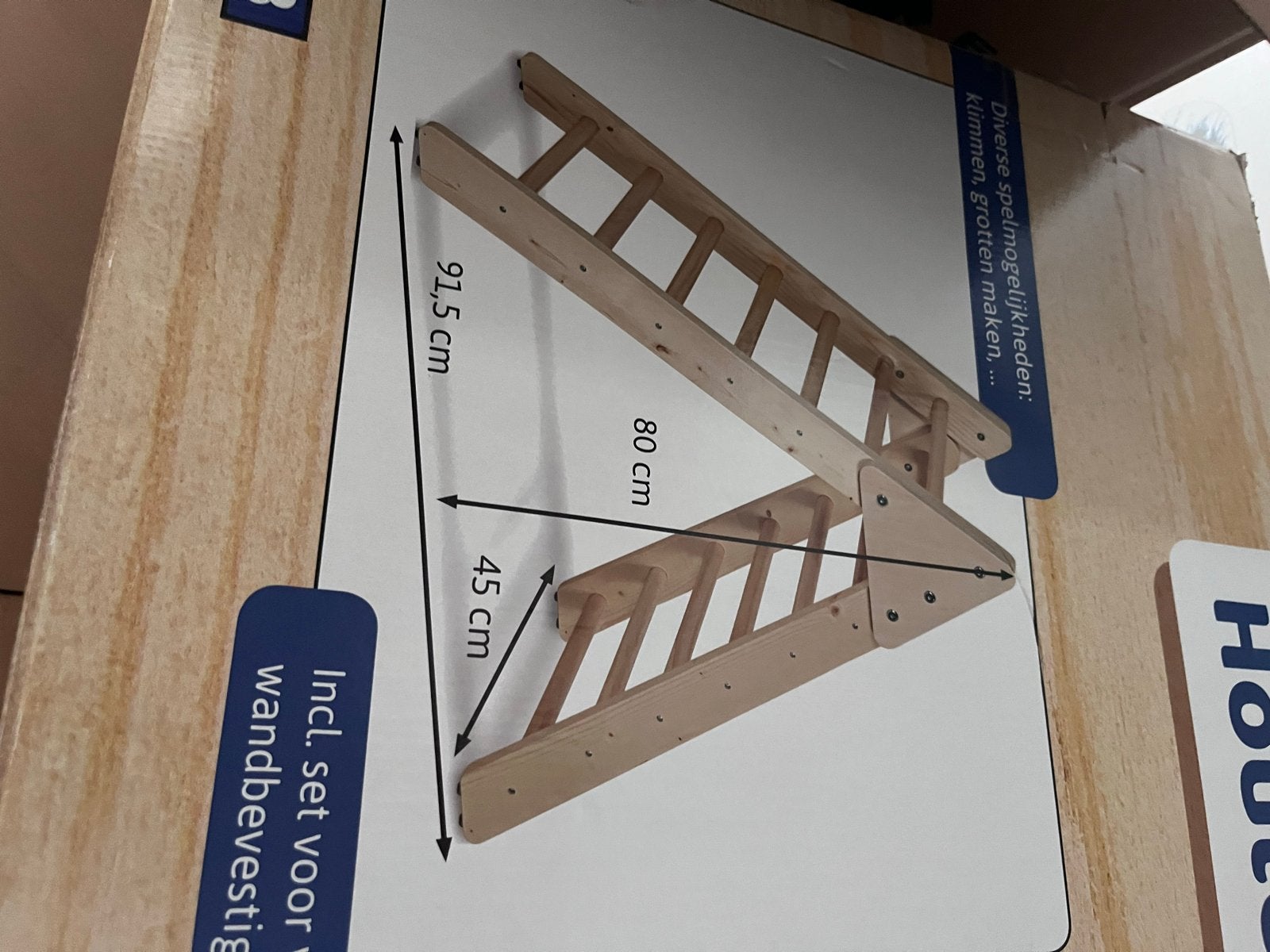 Houten klimdriehoek - Nieuw in doos, Kinderen en Baby's, Ophalen, Nieuw, Klimwand