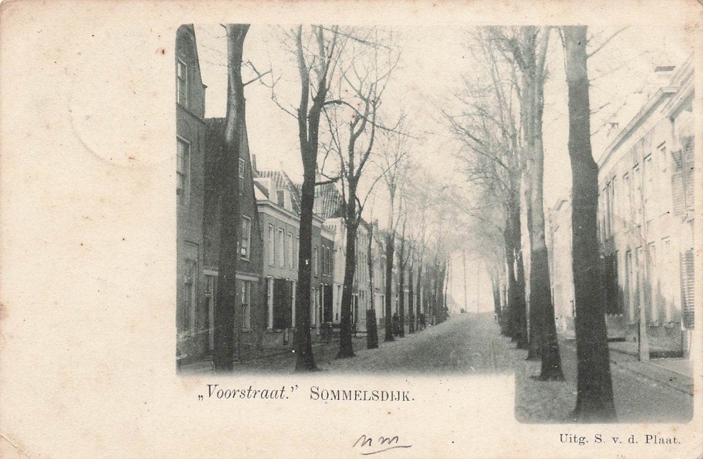 JO1027 Sommelsdijk Vorstraat 1901, Verzamelen, Ansichtkaarten | Nederland, Verzenden, Voor 1920, Gelopen, Zuid-Holland