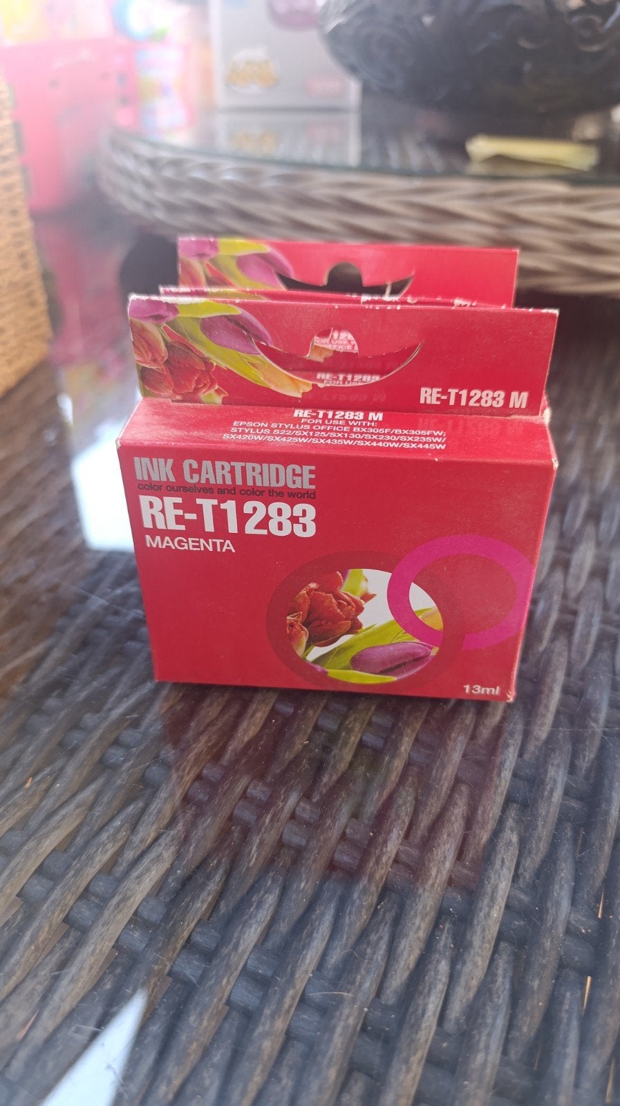 3 x Inktcartridge RE-T1283 Magenta voor Epson printers, Ophalen of Verzenden, Nieuw, Cartridge, Epson (compatibel)