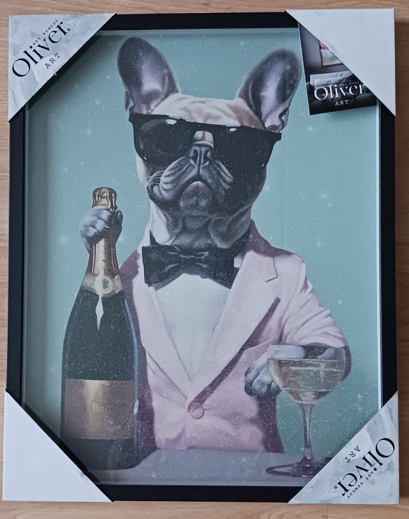 Leuk kunstwerk 'Frenchie'- Art Remedy/ Oliver Art, Ophalen, 40 cm, 50 cm, Overige stijlen