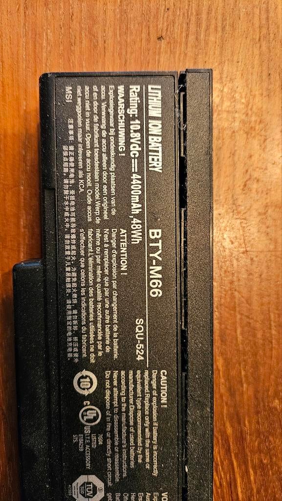 MSI BTY-M66 Laptop Accu – 10.8V 4400mAh 48Wh, Ophalen of Verzenden, Zo goed als nieuw, Overige merken