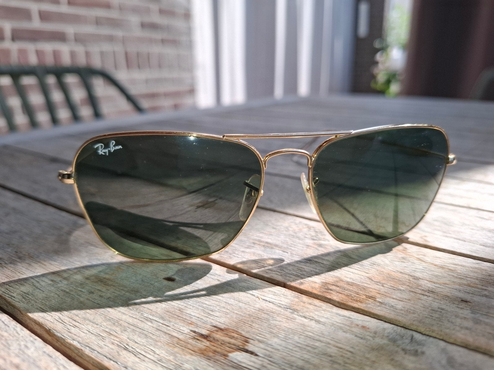 Ray-Ban Caravan 58□15 ZGAN!!, Ophalen of Verzenden, Zo goed als nieuw, Groen, Ray-Ban