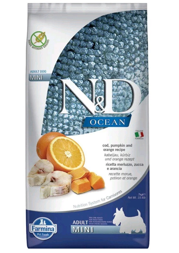 Farmina N&D Ocean Adult Mini Kabeljauw 7kg, Ophalen of Verzenden, Hond