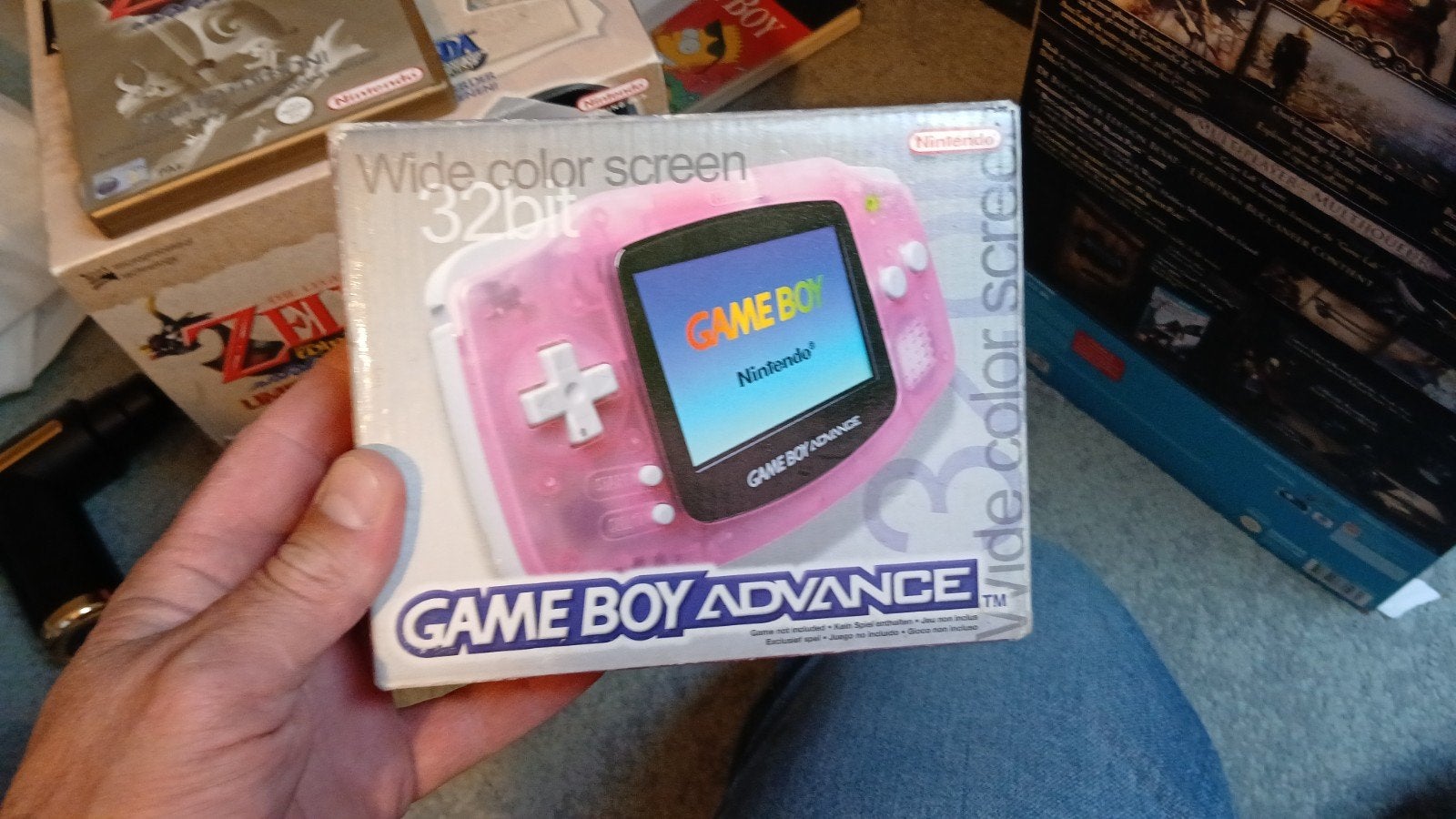 Game Boy Advance fuchsia pink in doos gba nintendo, 1 speler, Ophalen of Verzenden, Zo goed als nieuw, Vanaf 3 jaar