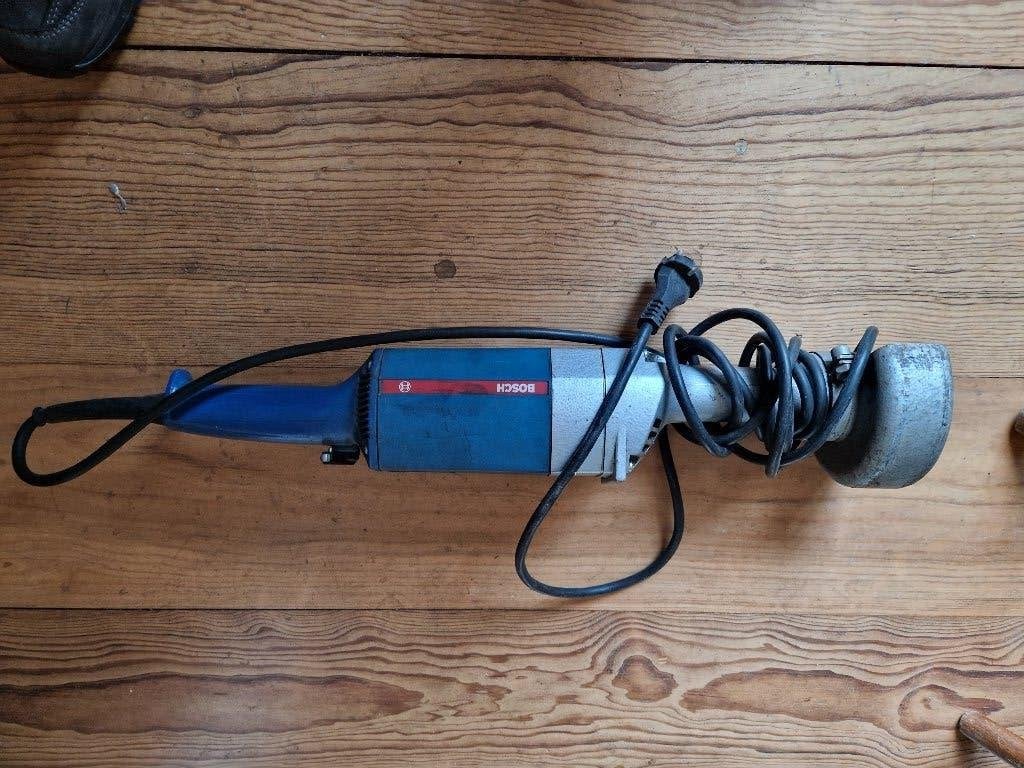 blauwe Bosch haakse slijper 1200 watt, Ophalen of Verzenden, Gebruikt, 1000 watt of meer, Rechte handslijpmachine