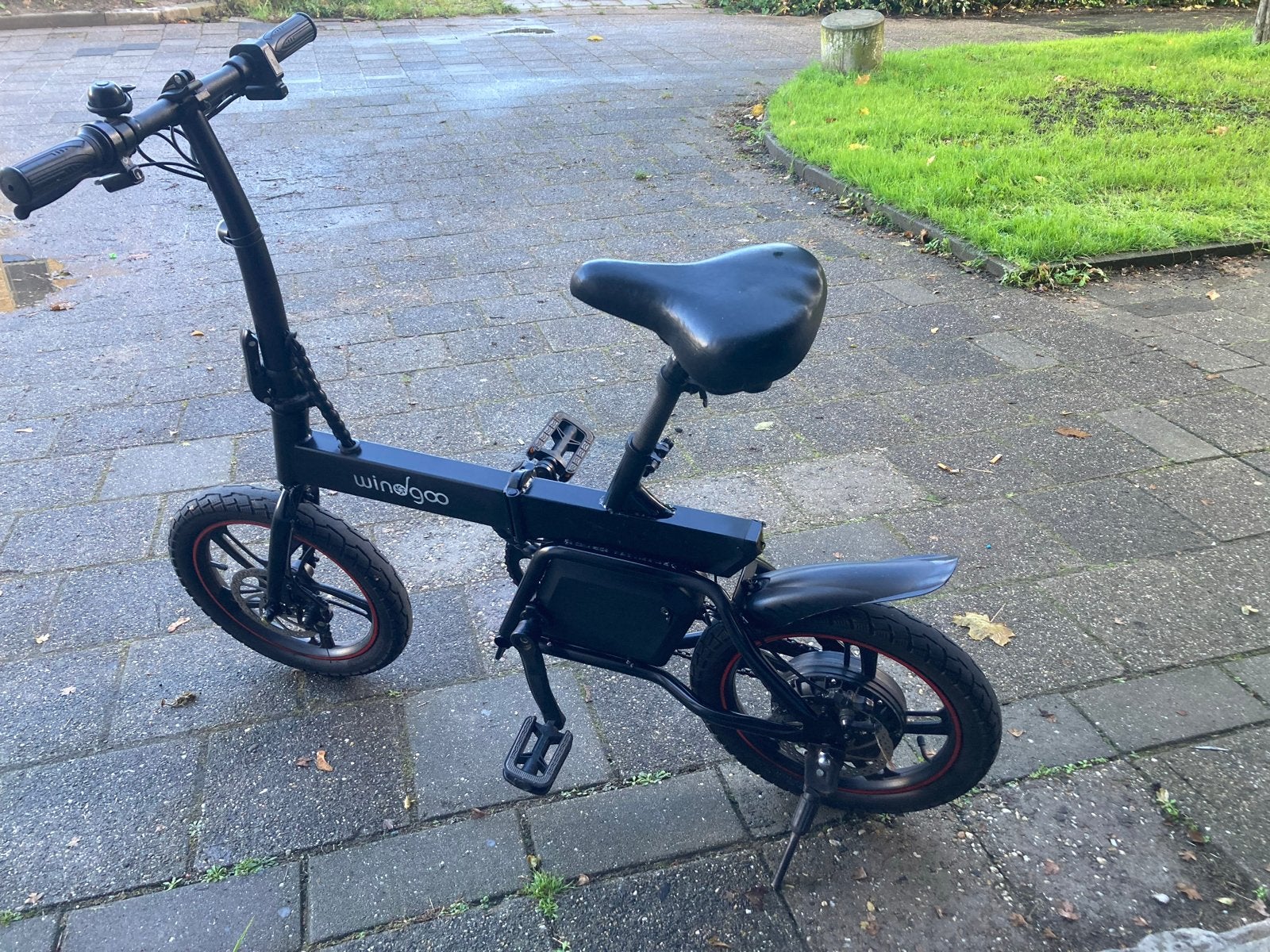 Wingelgoo opvouwbare elektrische fiets met gashendel, Fietsen en Brommers, Gebruikt, Minder dan 47 cm, 30 tot 50 km per accu, Ophalen