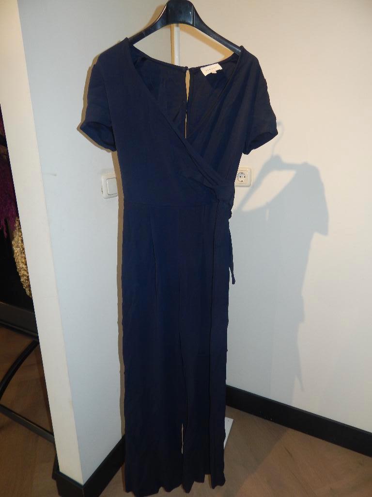 Sezane pak jumpsuit donker blauw knoop deel knopen M