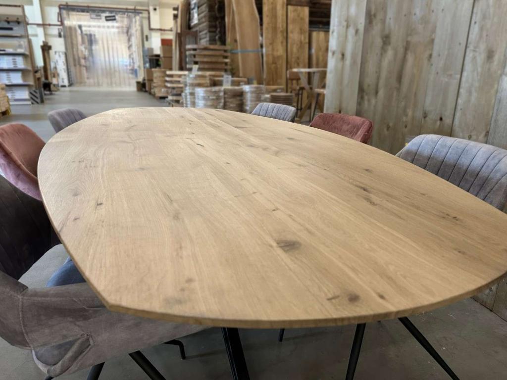 Eettafel ovaal | Massief eiken bladen | Div. modellen, Niet ingevuld, 100 tot 150 cm, Modern, tijdloos, landelijk, Ophalen of Verzenden