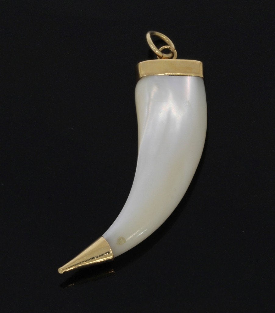 Grote 18k gouden parelmoer ketting hanger uniek fraai, Voordeelsieraden, Ophalen of Verzenden, Zo goed als nieuw, Met edelsteen