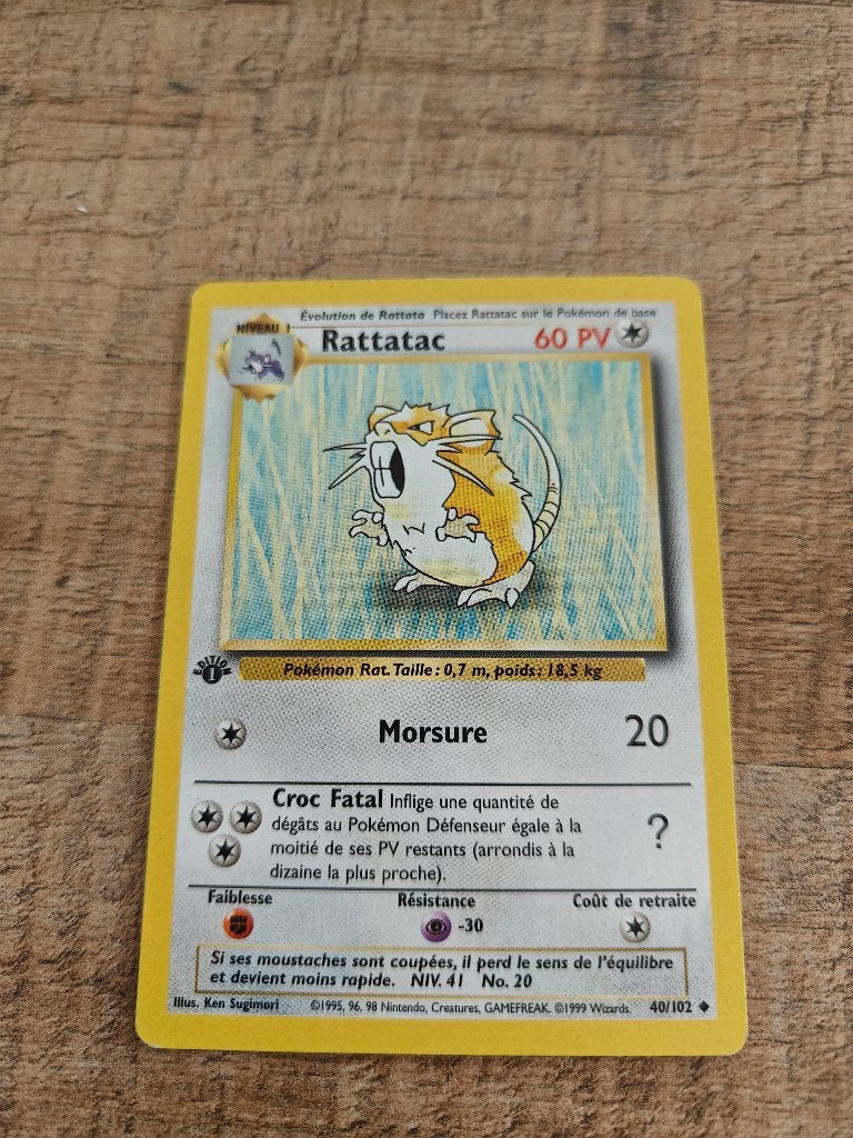 Raticate base set 1999 first edition Frans, Ophalen of Verzenden, Zo goed als nieuw