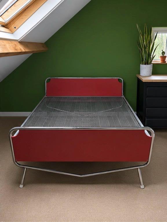 Design bed 130x190, design Wim Rietveld, Ophalen, 190 cm of minder, Zo goed als nieuw, Twijfelaar