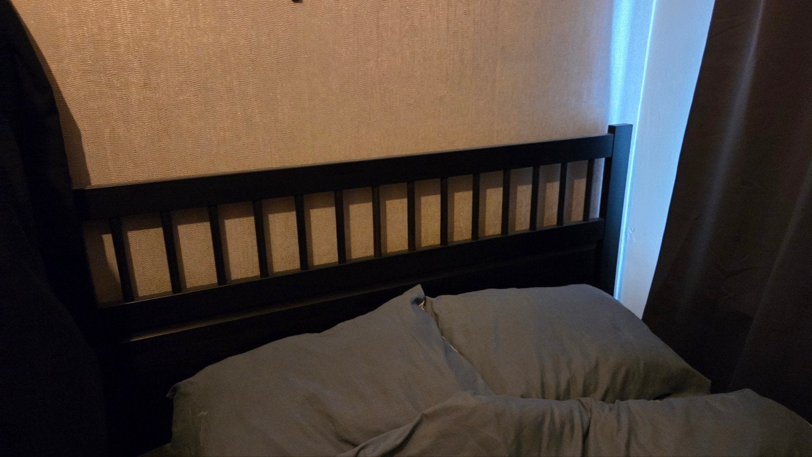 Twijfelaar bed 140x200, Gebruikt, Zwart, Twijfelaar, 200 cm