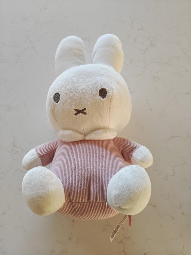 Nijntje knuffel met rammelaar geluidje - Roze ribstof, Ophalen, Zo goed als nieuw, Konijn