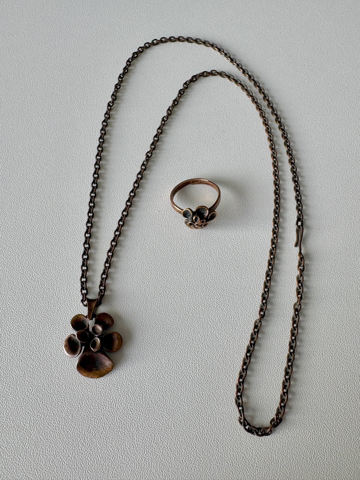 Hannu Iknonen rendiermos set brons, ketting + ring, Ophalen of Verzenden, Brons