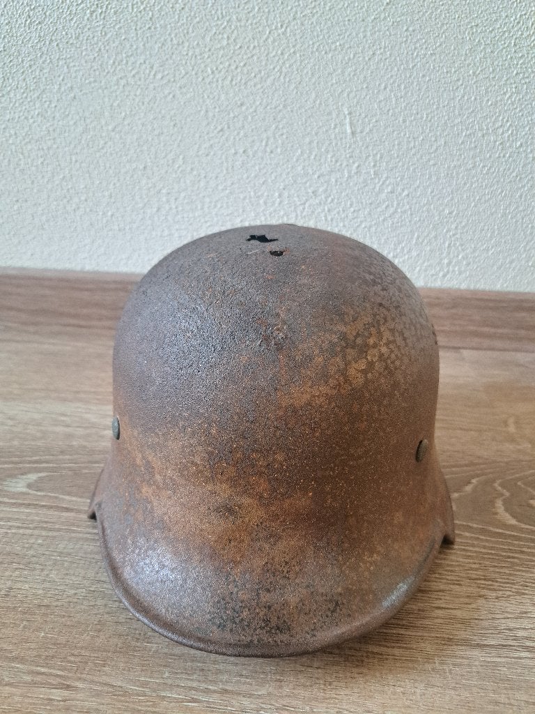 Originele Duitse Helm M34 (met emblemen), Ophalen of Verzenden, Landmacht, Duitsland, Helm of Baret