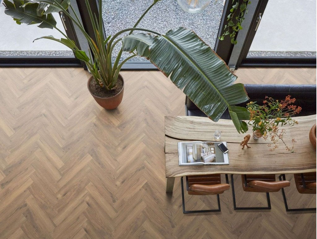 Visgraat laminaat naturel eiken | €24,95 p/m², Niet ingevuld, 50 tot 150 cm, Niet ingevuld, Nieuw
