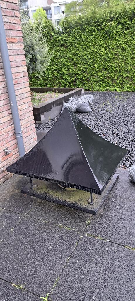 Schoorsteenkap gecoat, Ophalen, Zwart, Overige typen, Zo goed als nieuw