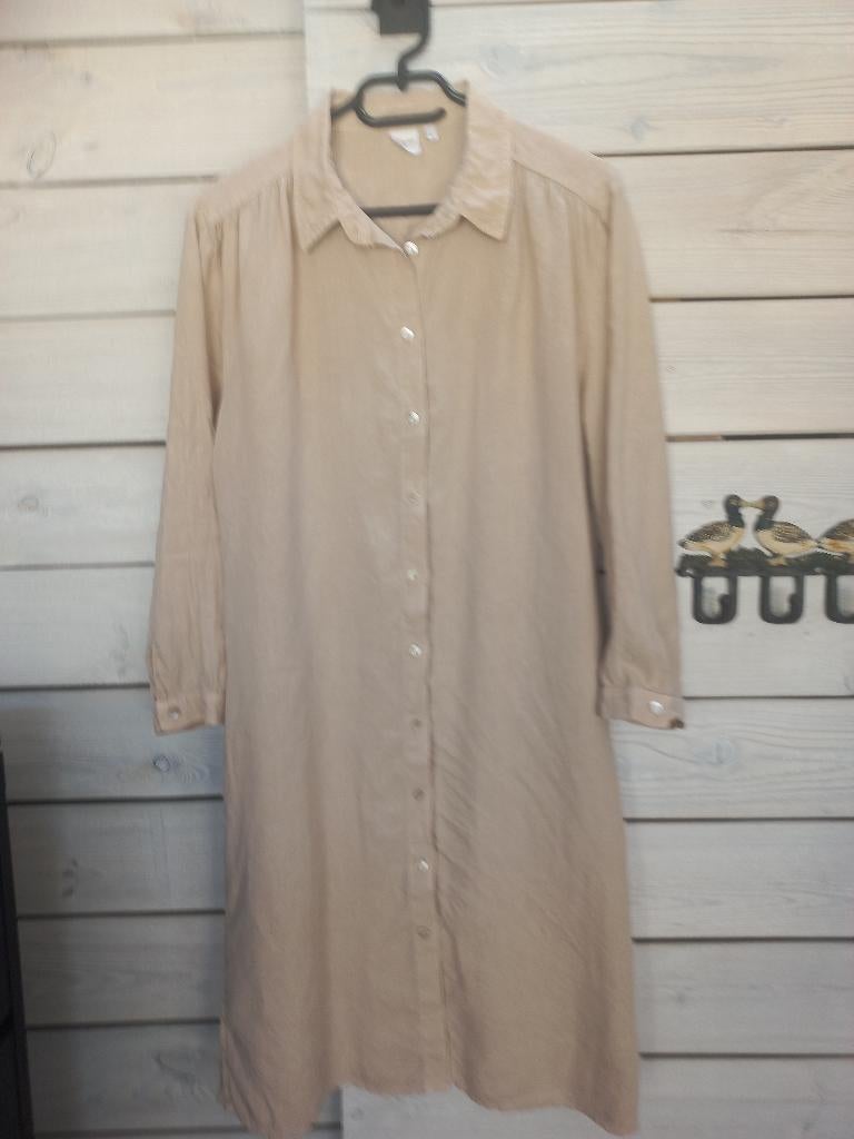 linnen jurk, Beige, Maat 42/44 (L), Ophalen of Verzenden, Zo goed als nieuw
