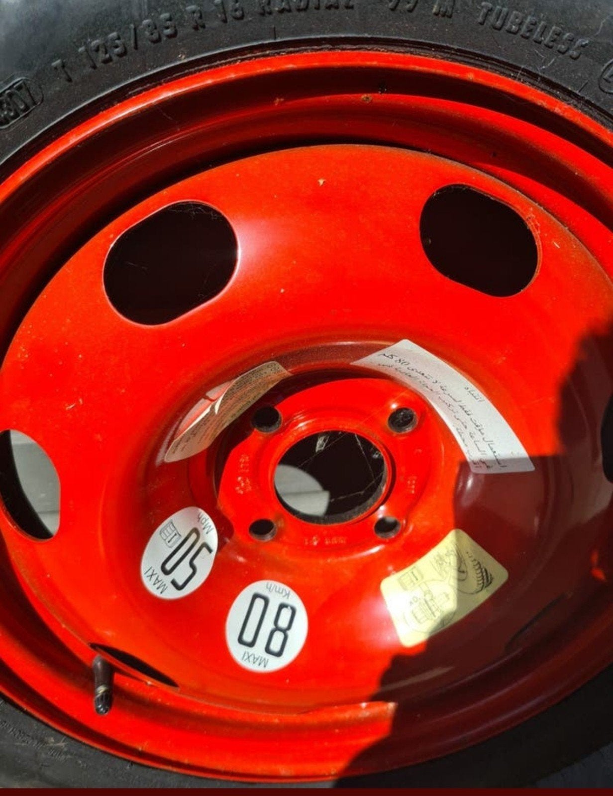 Continental thuiskomer 125/35 R16, Ophalen, Gebruikt, 16 inch, Banden en Velgen